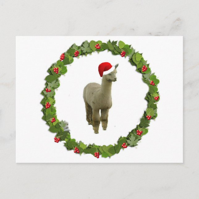 Postal Festiva Wreath Navidades de Alpaca (Anverso)