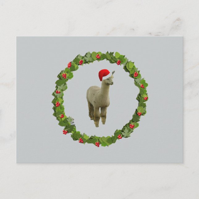 Postal Festiva Wreath Navidades de Alpaca (Anverso)