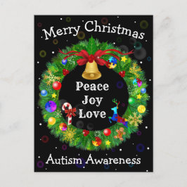 Postal Festiva Wreath, Navidades del autismo