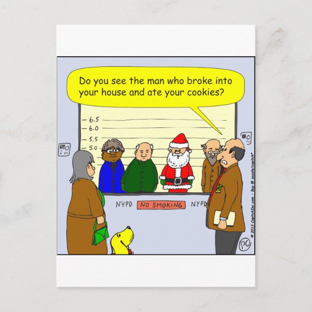 Postal Festiva x27 Santa entró en su casa personalizado (Anverso)