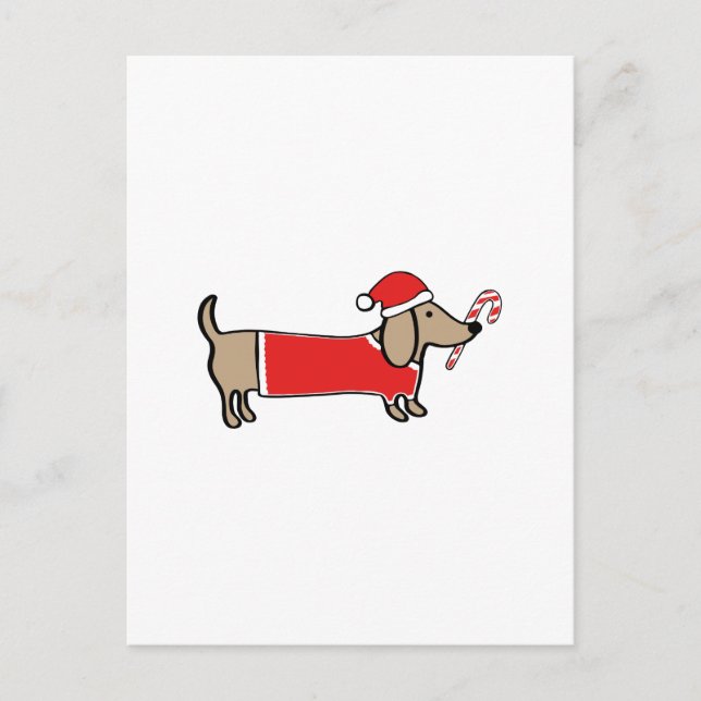 Postal Festiva Xmas dachshund (Anverso)
