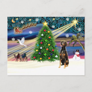 Postal Festiva Xmas Magic-Doberman Blk-Natural