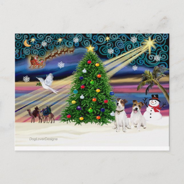 Postal Festiva Xmas Magic-Jack Russell Pair2 (Anverso)