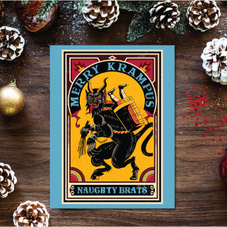 Postal Festiva Xmas Merry Krampus Naughty Brats Circus Poster