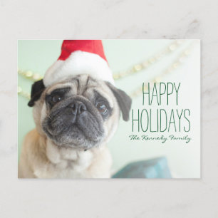 Postal Festiva Xmas Pug