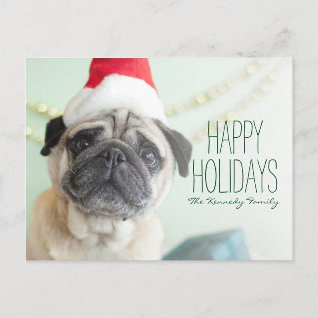 Postal Festiva Xmas Pug (Anverso)