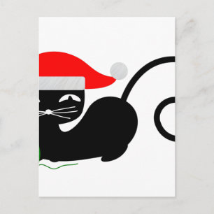 Postal Festiva xmas santa cat