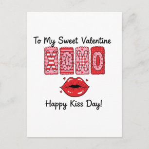 Postal Festiva XOXO a Mi Dulce San Valentín - Feliz Día del Beso