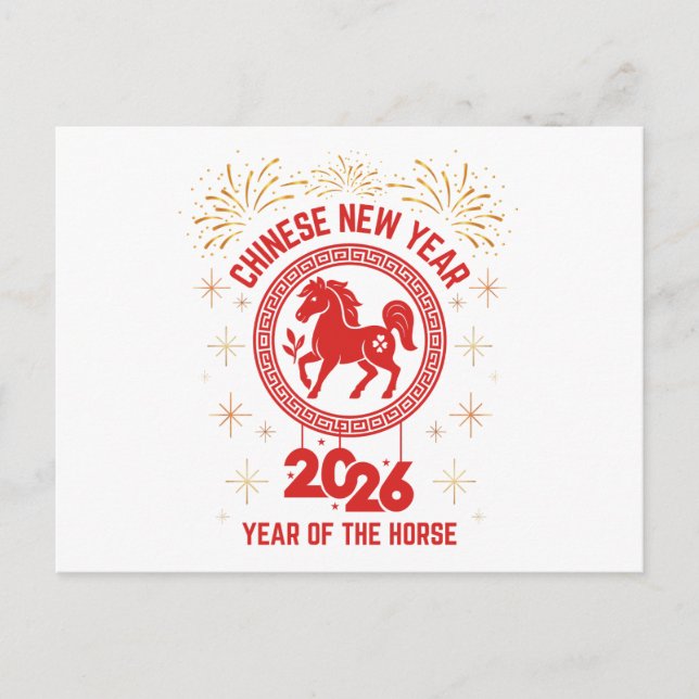 Postal Festiva year of the horse 2026 chinese new year 2026 (Anverso)