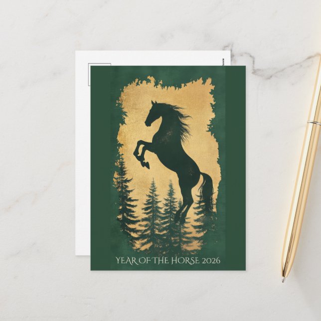 Postal Festiva Year of the Horse 2026 Greeting Card  (Anverso/Reverso In Situ)
