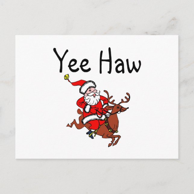 Postal Festiva Yee Haw Cowboy Santa Claus (Anverso)