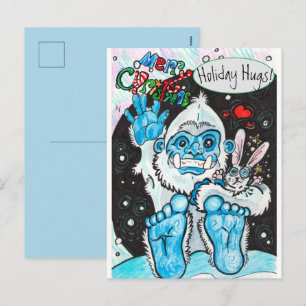 Postal Festiva Yeti Holiday Hugs