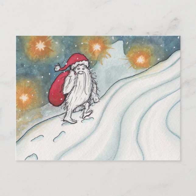 Postal Festiva Yeti Santa (Anverso)