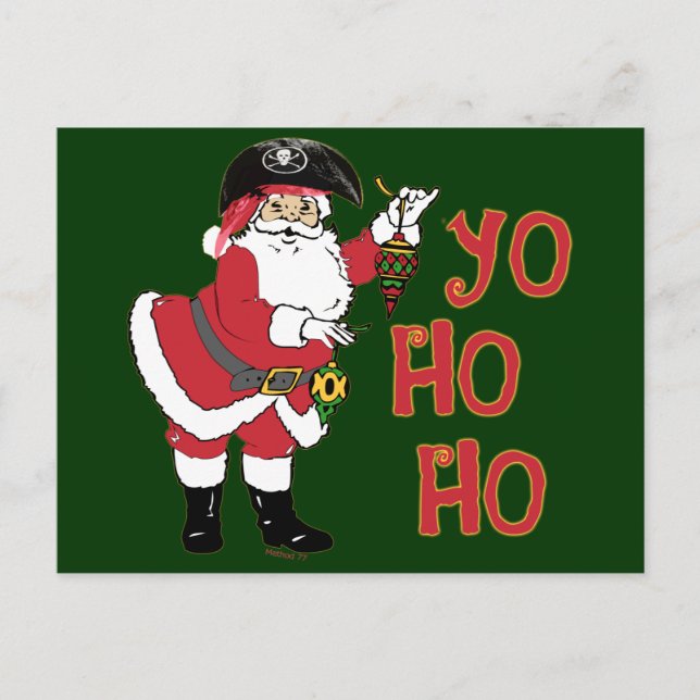 Postal Festiva Yo Ho Santa Postcard (Anverso)