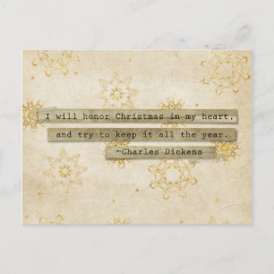 Postal Festiva Yo tampoco lo haré los Navidades Charles Dickens S