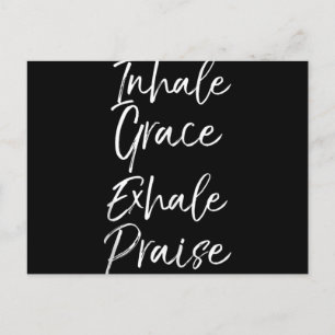 Postal Festiva Yoga diciendo: Inhale Grace Exhale elogia a amante