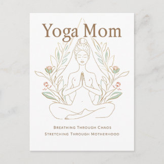 Postal Festiva Yoga Mamá Respirando a Través de la Maternidad