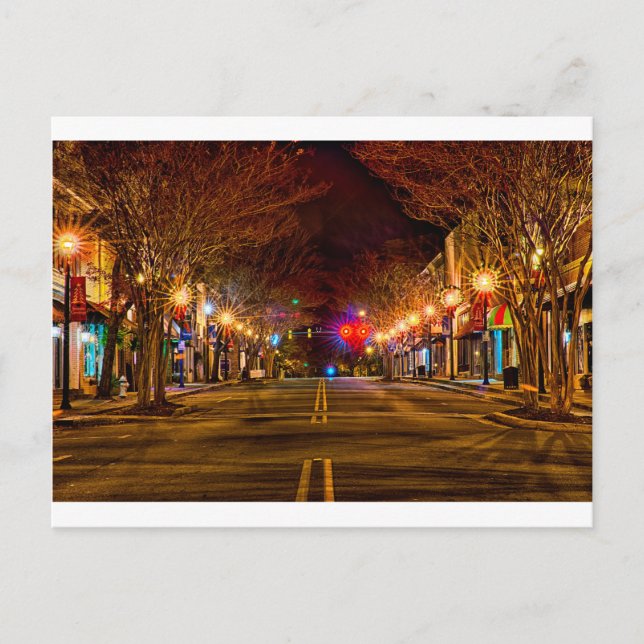 Postal Festiva york sur carolinawhite rosa ciudad navidades luz (Anverso)