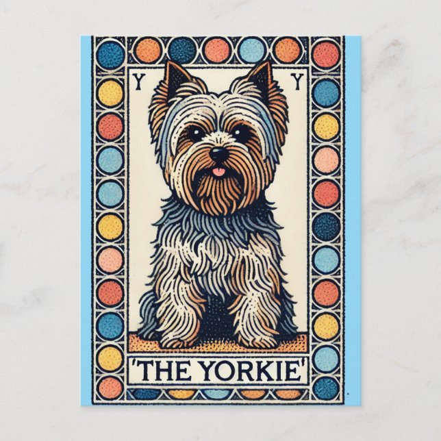 Postal Festiva yorkshire terrier yorkie (Anverso)