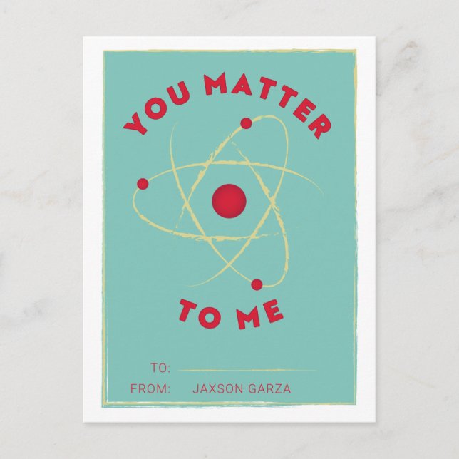Postal Festiva You Matter Classroom Valentine (Anverso)