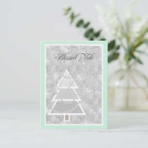 Postal Festiva Yule bendito verde claro