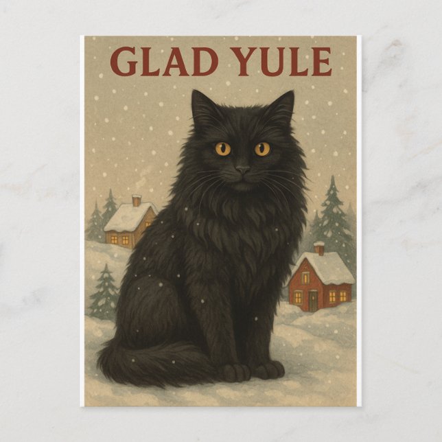 Postal Festiva Yule cat yule card  (Anverso)