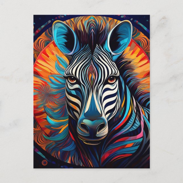 Postal Festiva Zebra de IA (Anverso)
