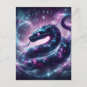 Postal Festiva Zodíaco de la Galaxia de la Serpiente Cósmica Astr