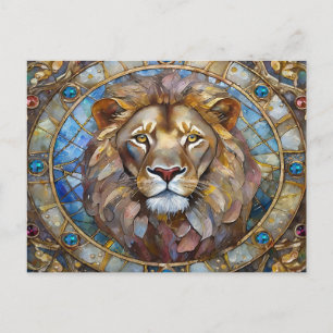 Postal Festiva Zodíaco - Leo el León