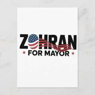 Postal Festiva Zohran Mamdani Candidato a Alcalde de NYC EE. UU.