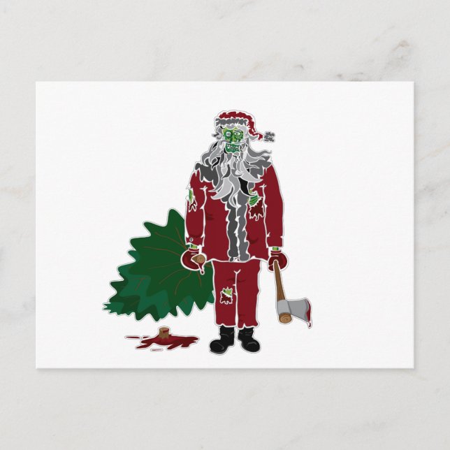 Postal Festiva Zombi Papá Noel (Anverso)