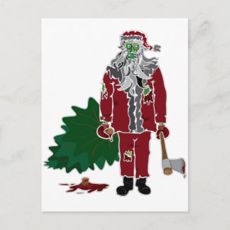 Postal Festiva Zombi Papá Noel