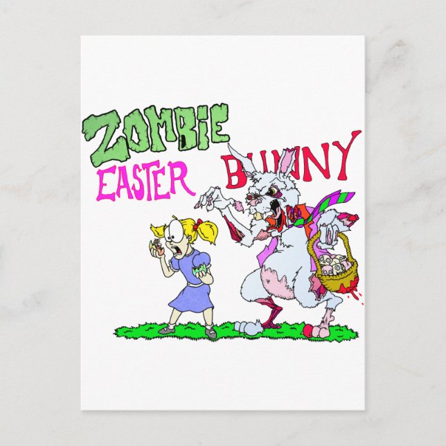 Postal Festiva Zombie Easter Bunny (Anverso)