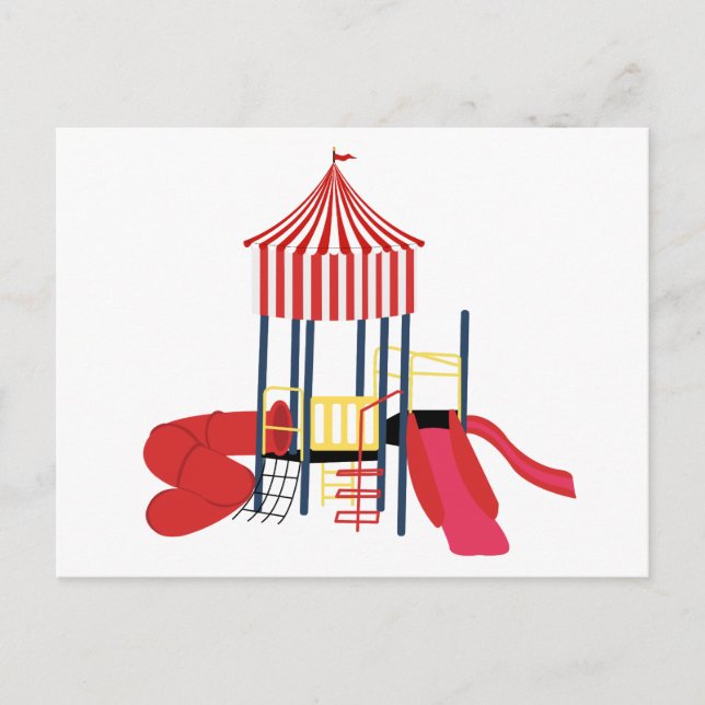 Postal Festiva Zona de juegos colorida para niños (Anverso)