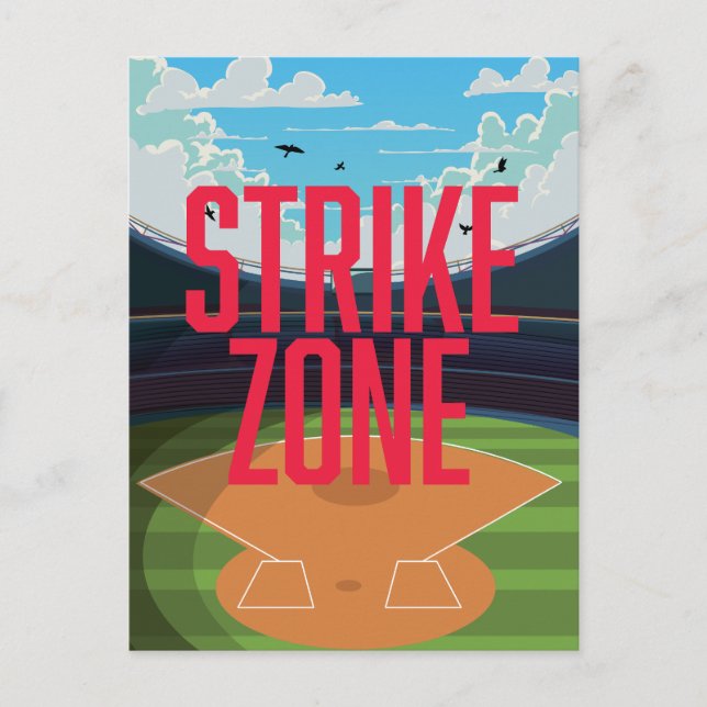 Postal Festiva Zona de strike de béisbol (Anverso)