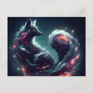 Postal Festiva Zorro Espiritual Fantasía Animal Luz Estelar Cósmi