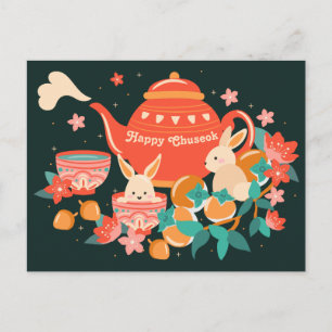 Postal Festival Chuseok de otoño de Teapot and Bunnies