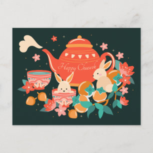Postal Festival Chuseok de otoño de Teapot and Bunnies