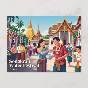 Postal Festival de agua Songkran Tailandia