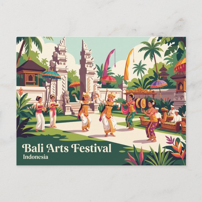 Postal Festival de Artes de Bali Indonesia (Anverso)