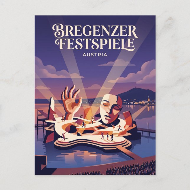 Postal Festival de Bregenz Escenario Flotante Austria (Anverso)