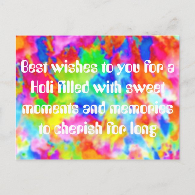 Postal Festival de Colores HOLI + tus ideas (Anverso)