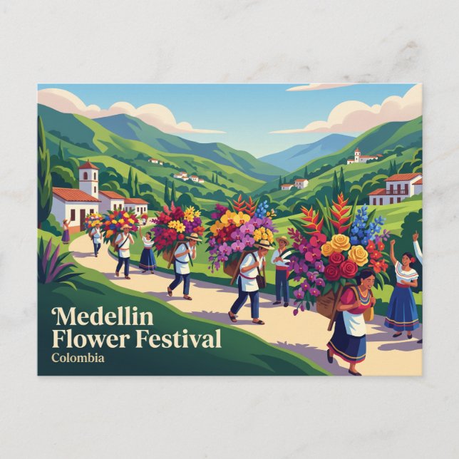 Postal Festival de Flores de Medellín Colombia (Anverso)