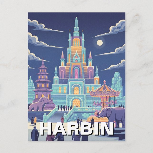Postal Festival de Hielo de Harbin China (Anverso)