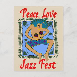 Postal Festival de Jazz, amor por la paz, hombre rasta