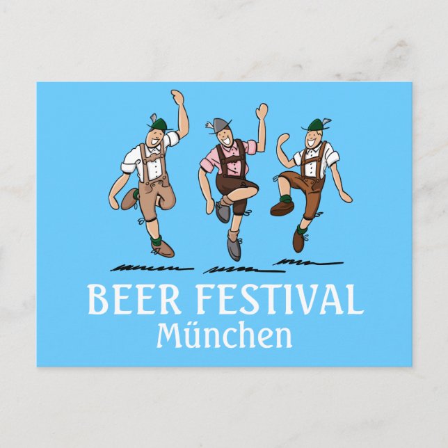 Postal FESTIVAL DE LA CERVEZA Postcard München Dancing Le (Anverso)