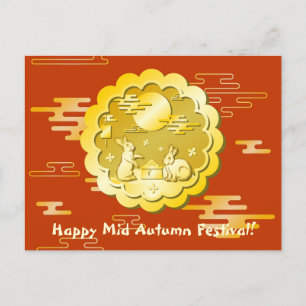 Postal Festival de Otoño de Otoño Mooncake Moon Rabbit