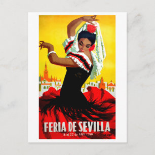 Postal Festival de Sevilla, bailarina española, mujer, tr