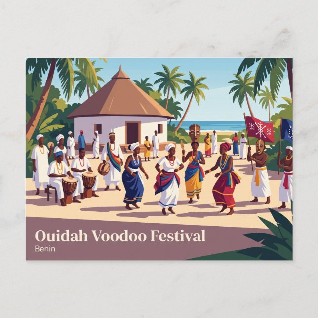 Postal Festival de Voodoo de Ouidah Benín (Anverso)