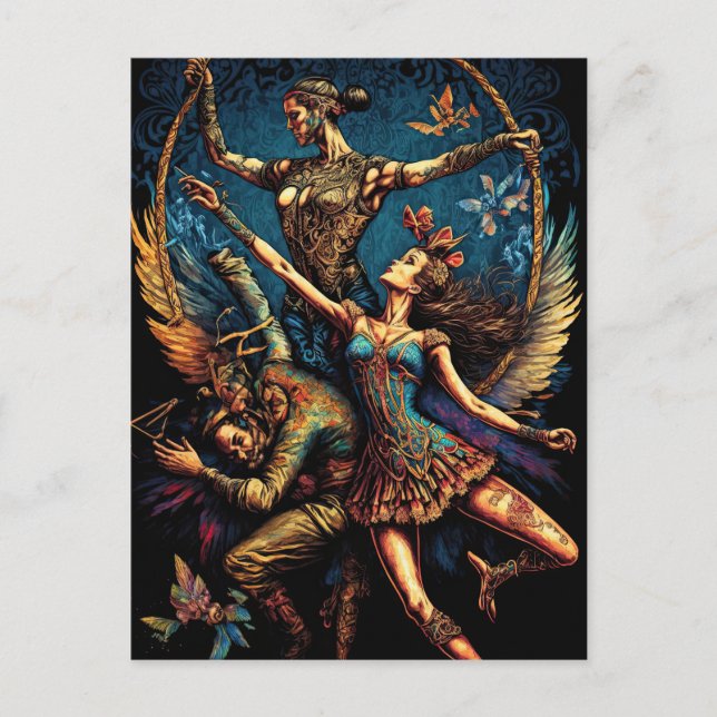 Postal Festival del circo de los artistas del trapecio (Anverso)